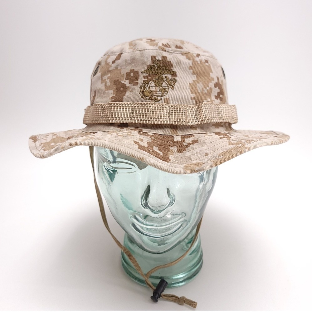 USMC MARPAT Desert Digital Camo Boonie Hat US Marine Corps EGA Medium
